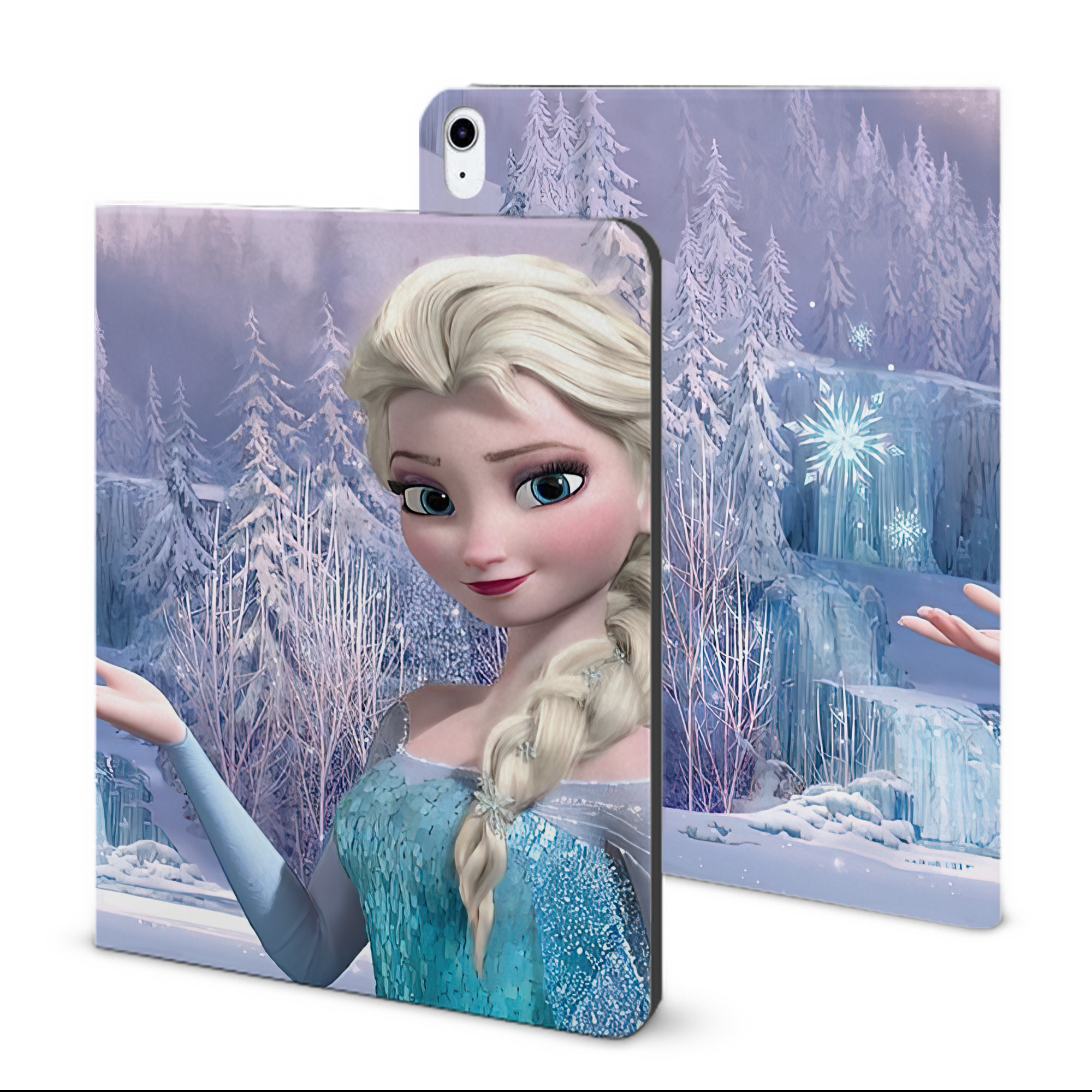 （画像用） アナと雪の女王 アンナ エルサ Frozen Anna Elsa IPad ケース ブック型 PUレザー TPU 耐衝撃 軽量 薄型 ペン収納なし 全面保護 IPad 各モデル対応